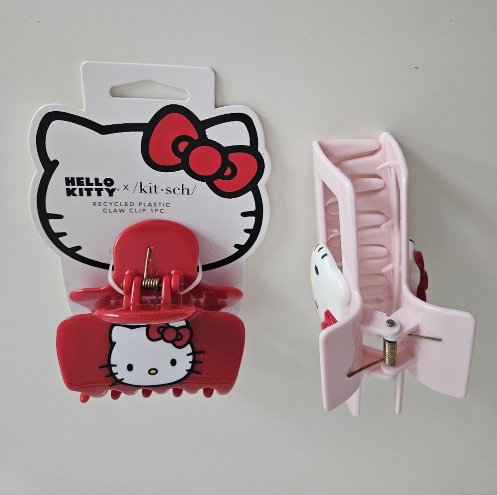 NWT HELLO KITTY x KITSCH Hair Clips/Claws | Set of 2 - Picture 2 of 6